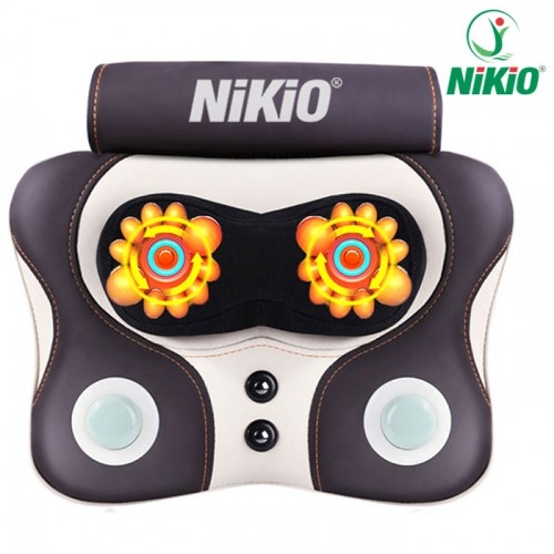 Máy (gối) đấm massage xoa bóp lưng cổ vai gáy pin sạc Nikio NK-136DC