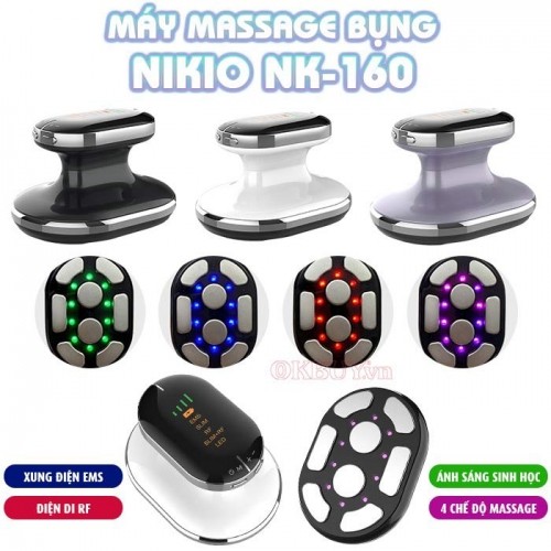 Máy Massage Giảm Mỡ Bụng Nikio NK-160 Loại Cầm Tay Sóng RF, EMS - Giúp Săn Chắc Body