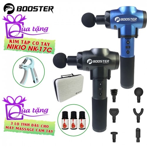 Súng massage cầm tay Booster E - 6 đầu, 9 tốc độ, chính hãng