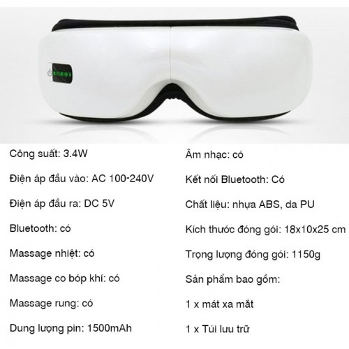 Máy massage mắt áp suất khí kết nối Bluetooth Eye Care pin sạc