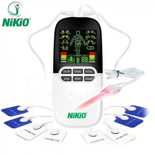 Máy massage xung điện 8 miếng dán Nikio NK-102 - Đèn hồng ngoại trị liệu viêm mũi dị ứng, viêm xoang
