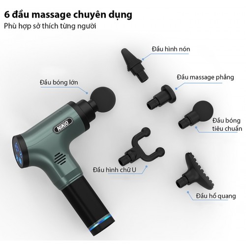 Súng massage cầm tay trị đau nhức căng cơ NIKIO NK-172 - 110W-03