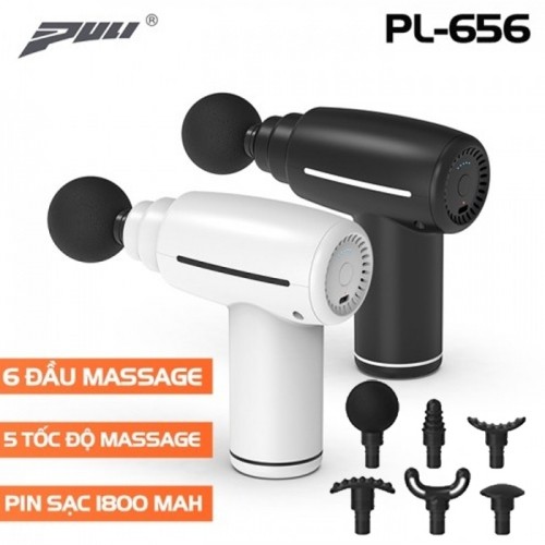 Súng massage cầm tay mini Puli PL-656 - 6 đầu cải tiến giảm đau nhức, căng cơ toàn thân