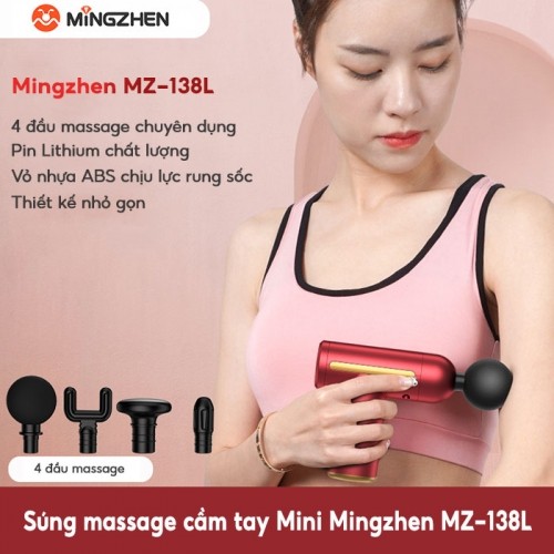 Súng massage cầm tay Mini Ming Zhen MZ-138L -  4 đầu, 6 tốc độ