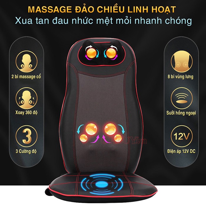 Ghế massage ô tô toàn thân hồng ngoại Puli PL-802 - 48W