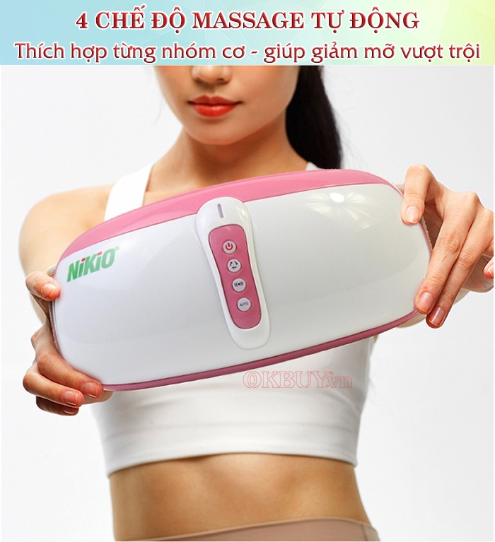 Sản phẩm đai massage bụng Nikio NK-169DC được thiết kế thêm 4 chế độ massage tự động