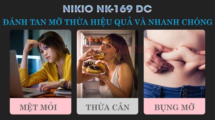 Đai massage bụng Nikio NK-169DC rung lắc hồng ngoại có thể đánh tan mỡ thuwafa một cách hiệu quả nhất