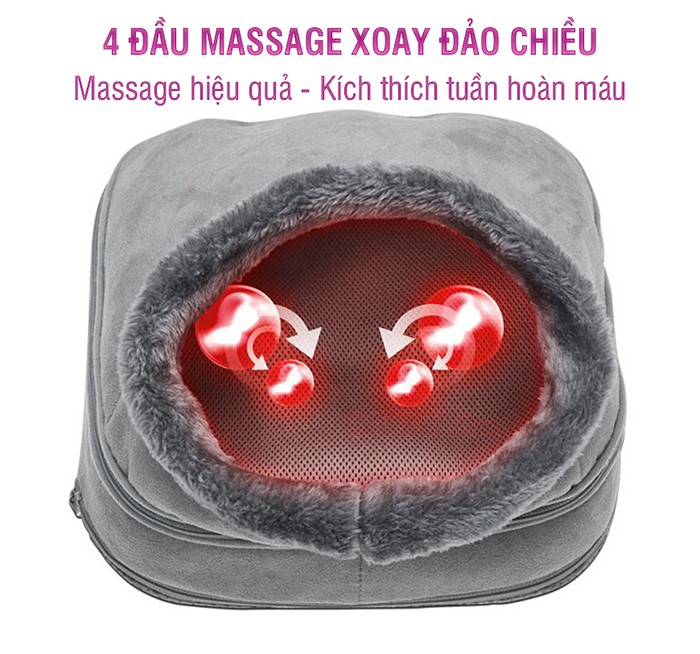 Gối massage đa năng kiêm ủng sưởi ấm Lanaform SHIATSU LA110105