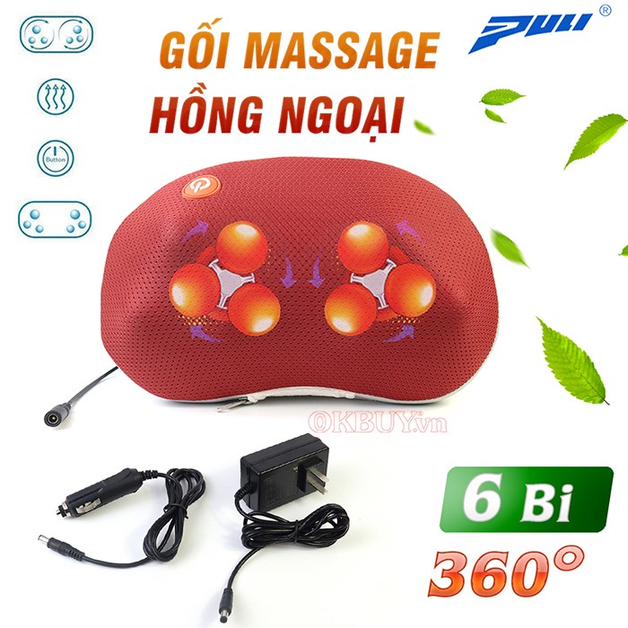 Gối massage hồng ngoại điều trị đau mỏi cổ PULI PL-817B