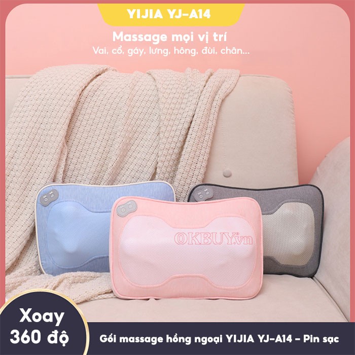 Gối massage hồng ngoại YIJIA YJ-A14 - Pin sạc