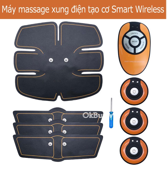 Máy massage xung điện tập GYM 6 múi Smart Wireless Mobile GYM