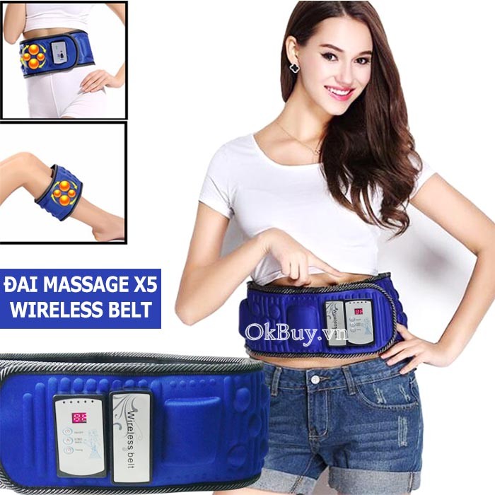 Đai massage bụng X5 pin sạc hồng ngoại Wireless Belt