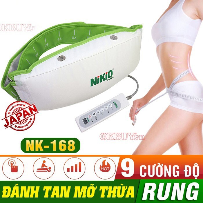 Máy massage giảm mỡ bụng Nhật Bản Nikio NK-168 Rung và Nóng