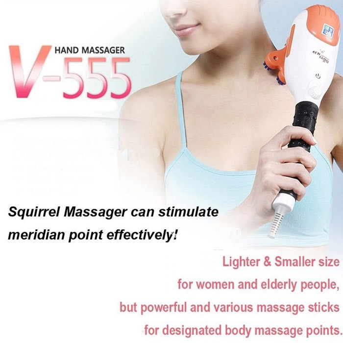 Máy massage cầm tay toàn thân mini Squirrel V-555-5 đầu