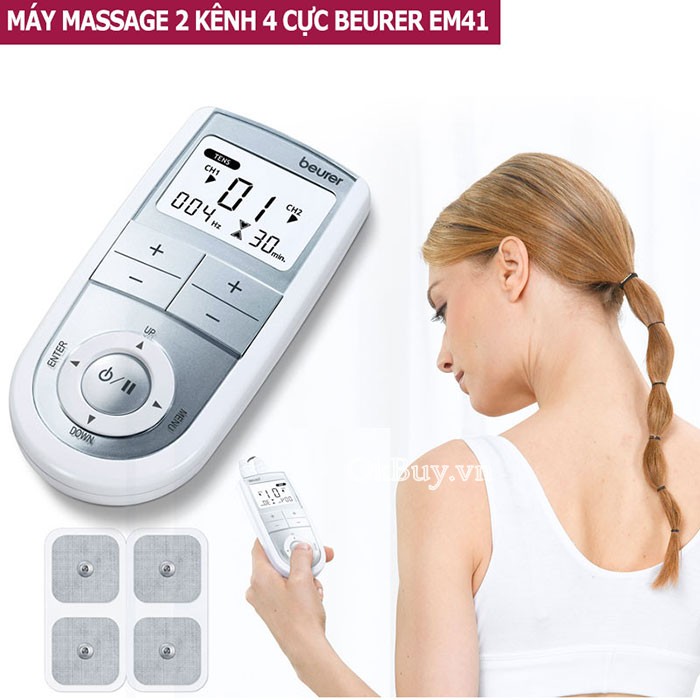 Máy massage điện châm 2 kênh, 4 cực Beurer EM41