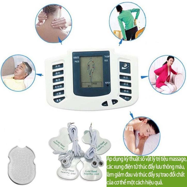 massage xung điện 6 miếng điện cực và trị liệu dép
