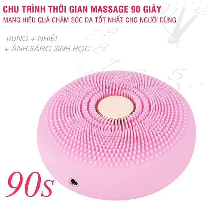 Máy massage rửa mặt chăm sóc da bằng ánh sáng sinh học 2in1 Ultra Top Secret