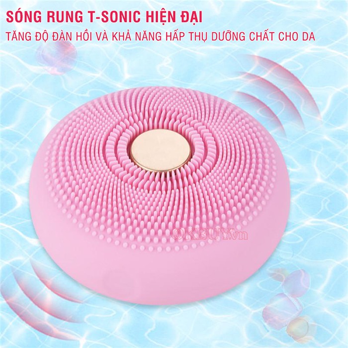 Máy massage rửa mặt chăm sóc da bằng ánh sáng sinh học 2in1 Ultra Top Secret