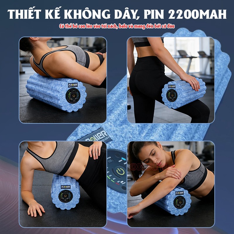 Con lăn massage Booster Pi Roller Pro pin sạc 2200 mAh