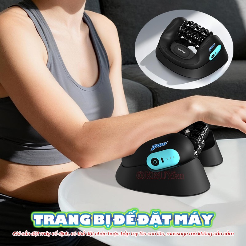 Con lăn massage cầm tay Puli PL-769 với đế đặt máy