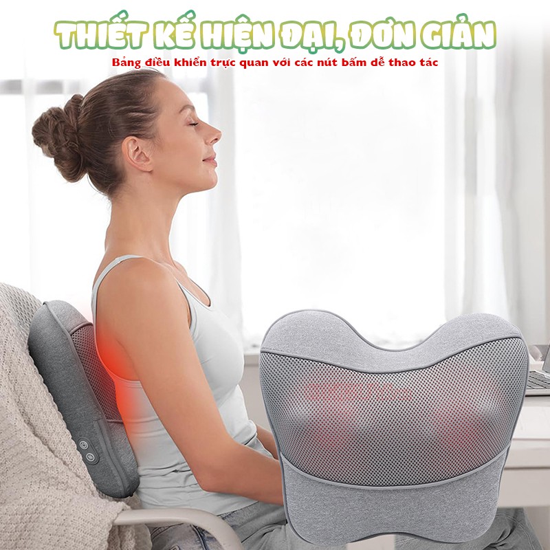 Gối massage lưng cổ vai gáy thiết kế hiện đại Booster ST-1203