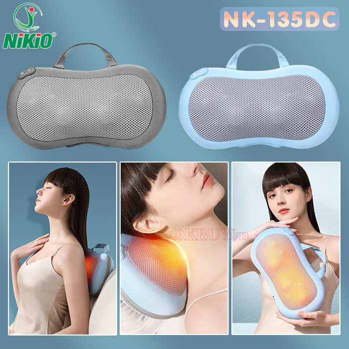 Gối massage hồng ngoại đa năng tiện lợi Nikio NK-135