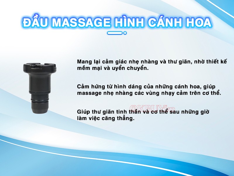 Bộ 9 đầu massage phù hợp với dòng súng Booster đầu massage hình cánh hoa