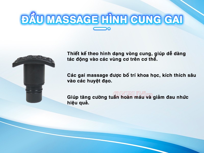 Bộ 9 đầu massage phù hợp với dòng súng Booster đầu massage hình cung gai