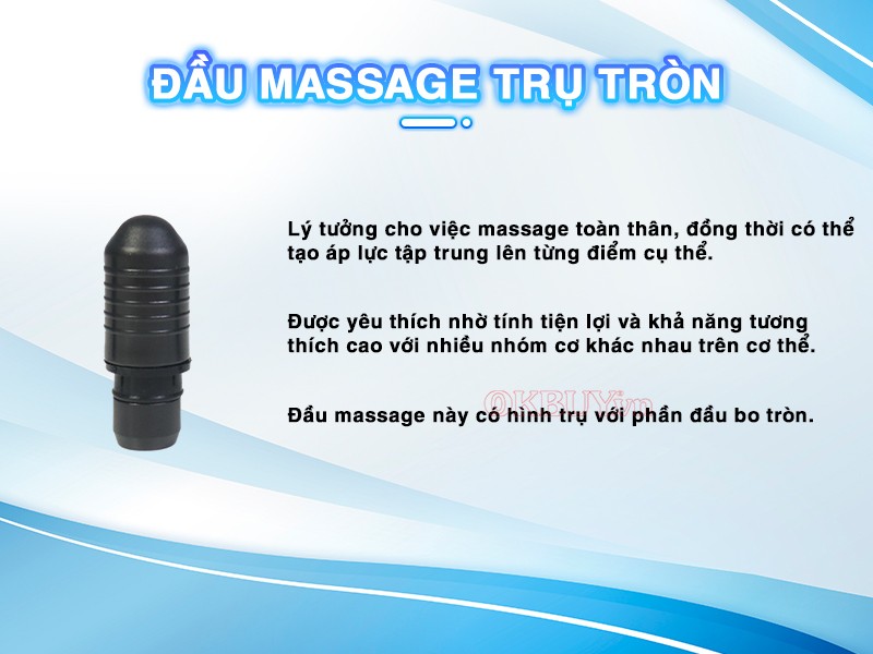Bộ 9 đầu massage phù hợp với dòng súng Booster đầu massage trụ tròn