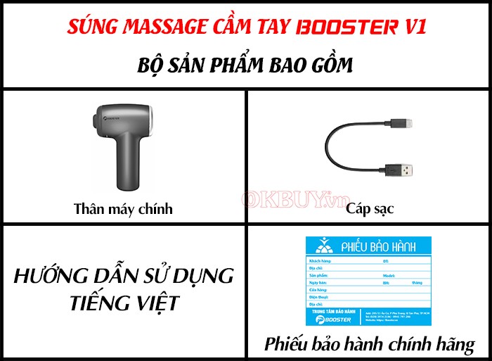 Súng massage cầm tay thư giãn cơ toàn thân Booster MINI V1