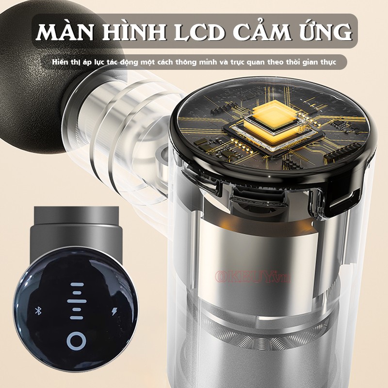 Súng massage cầm tay Booster Mini 2A cảm ứng LCD