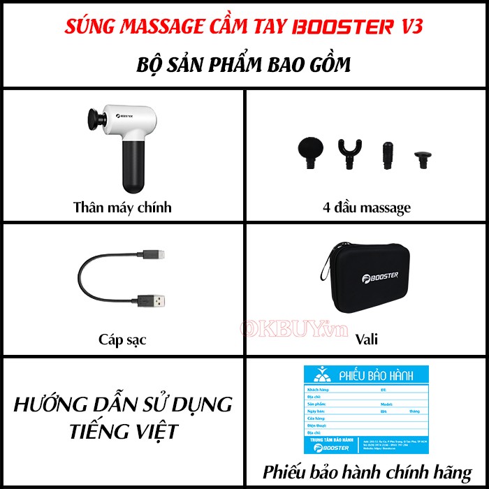 Súng massage cầm tay hướng dẫn sử dụng Booster Mini V3