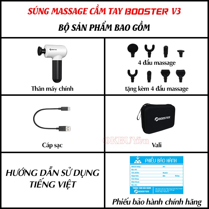 Súng massage cầm tay hướng dẫn sử dụng Booster Mini V3