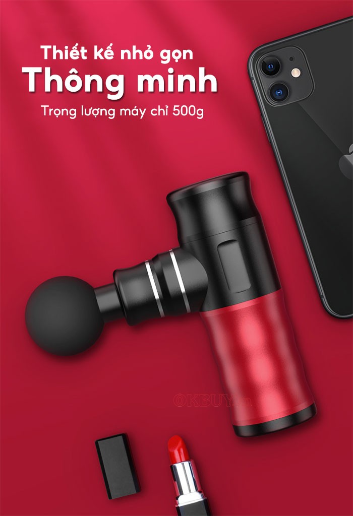 Súng massage cầm tay pin sạc Mini Mingzhen MZ-138G thiết kế nhỏ gọn thông minh