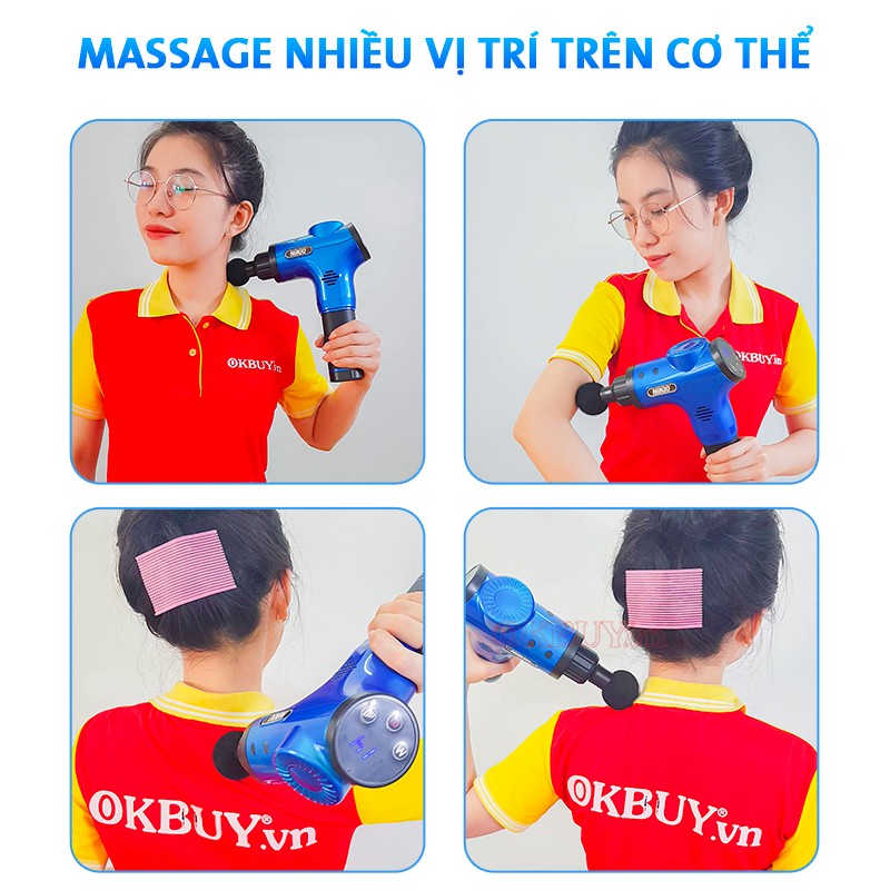 Súng massage cầm tay massage nhiều vị trí trên cơ thể Nikio NK-170B