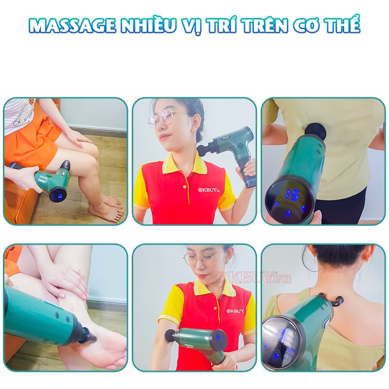  Súng massage cầm tay massage nhiều vị trí trên cơ thể Nikio NK-172