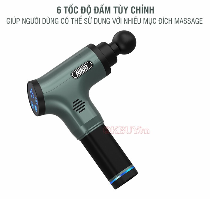 Súng massage gun điều trị căng cơ Nikio NK-172