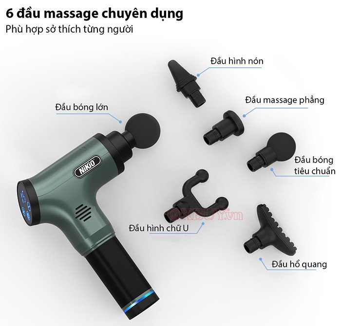 Súng massage gun điều trị căng cơ Nikio NK-172