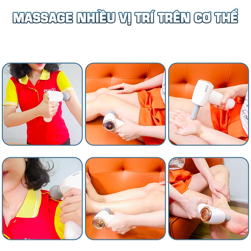 Súng massage cầm tay massage nhiều vị trí trên cơ thể Nikio NK-175