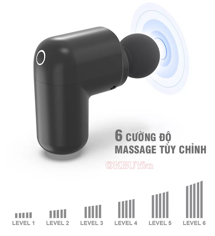 Súng massage mini kết hợp đầu nóng Puli PL-658
