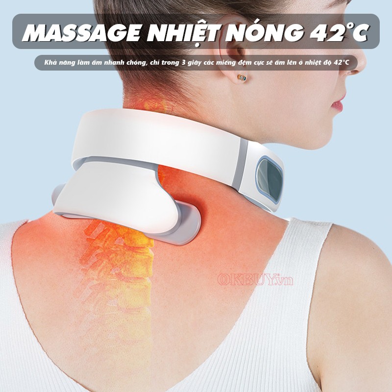 Máy massage cổ vai gáy Nikio NK-130D nhiệt nóng 42 độ C