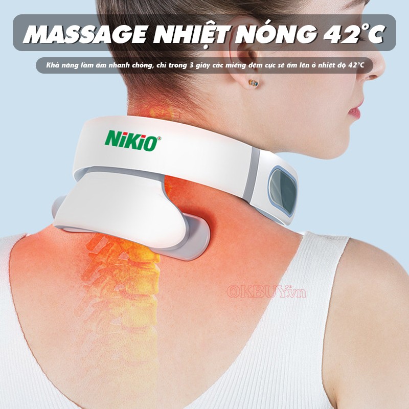 Máy massage cổ vai gáy Nikio NK-130D nhiệt nóng 42 độ C