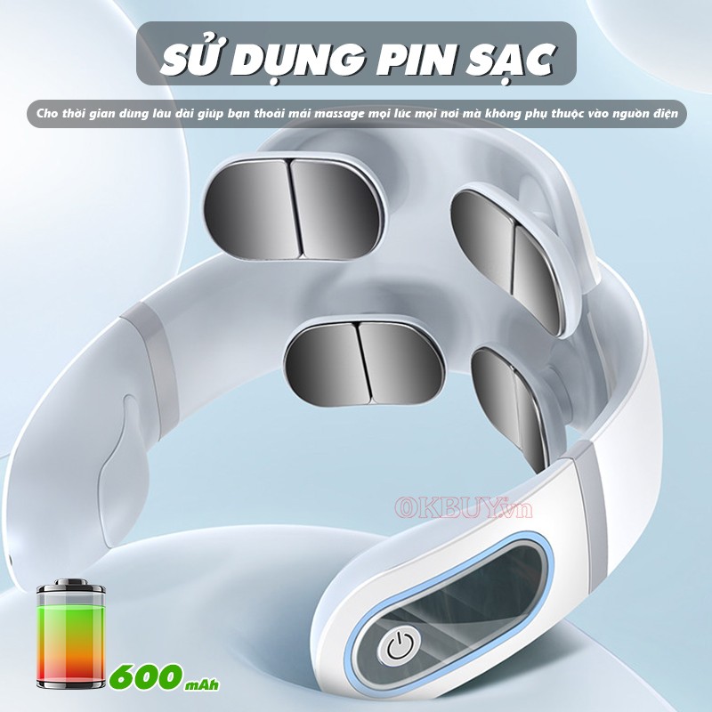 Máy massage cổ vai gáy Nikio NK-130D pin sạc 600mAh