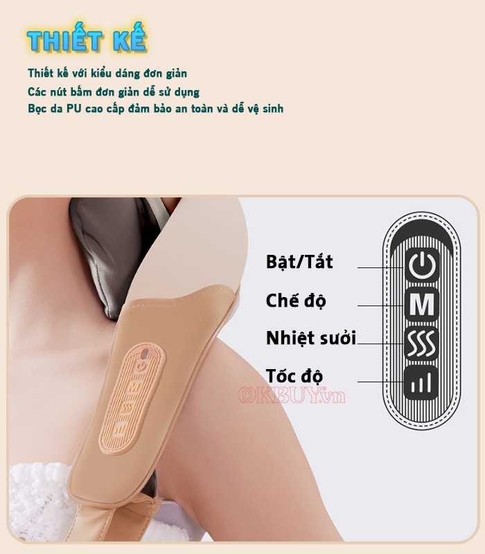 Máy massage cổ vai gáy pin sạc thiết kế tiện dụng Nikio NK-139