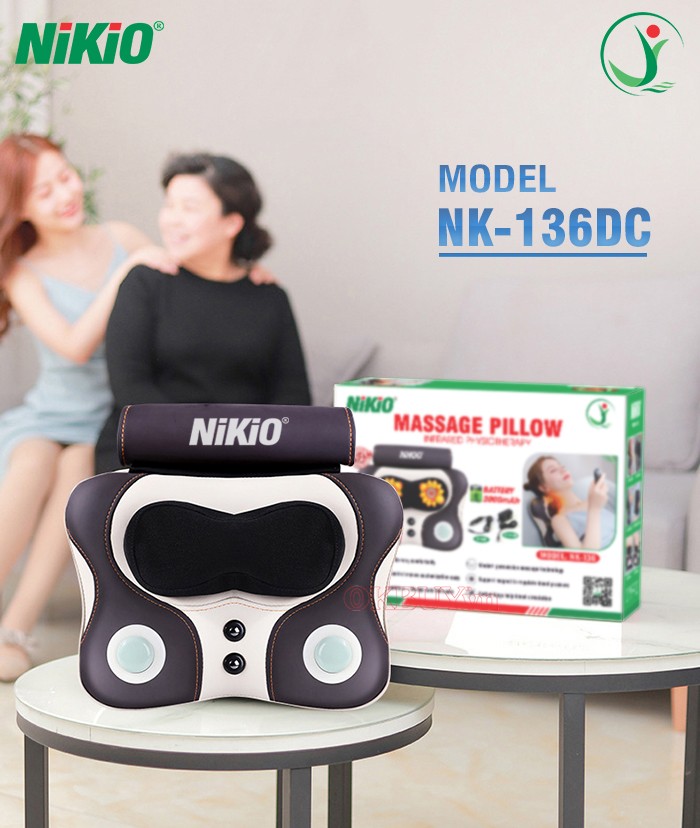 Máy massage lưng đấm bóp kết hợp nhiệt hồng ngoại Nikio NK-136DC