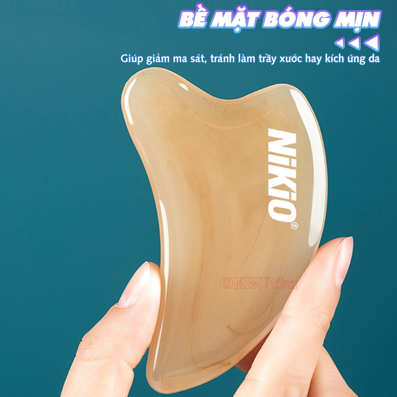 Dụng cụ massage nâng cơ mặt bóng mịn không làm tổn thương da Nikio NK-03C1