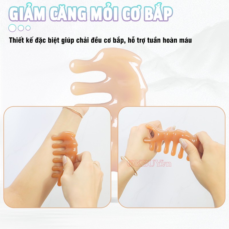Lược massage đầu, chải cơ, ấn huyệt mũi, cổ vai gáy giảm căng mỏi cơ bắp Nikio NK-03C2