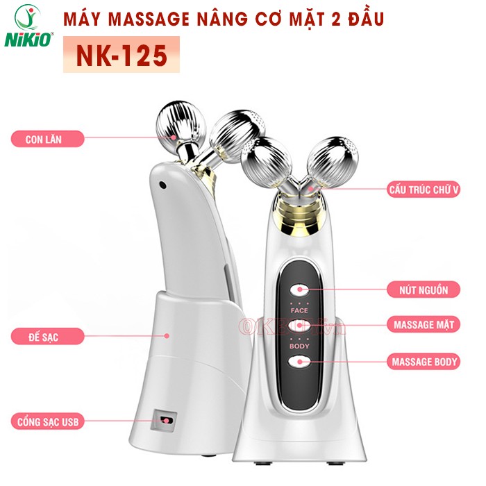 Máy massage mặt nâng cơ 2 đầu với những đặc điểm nổi bật Nikio NK-125