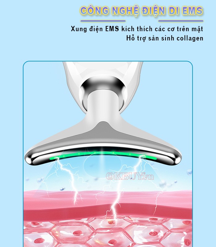 Máy massage nâng cơ trẻ hóa da mặt công nghệ điện di EMS Nikio NK-126
