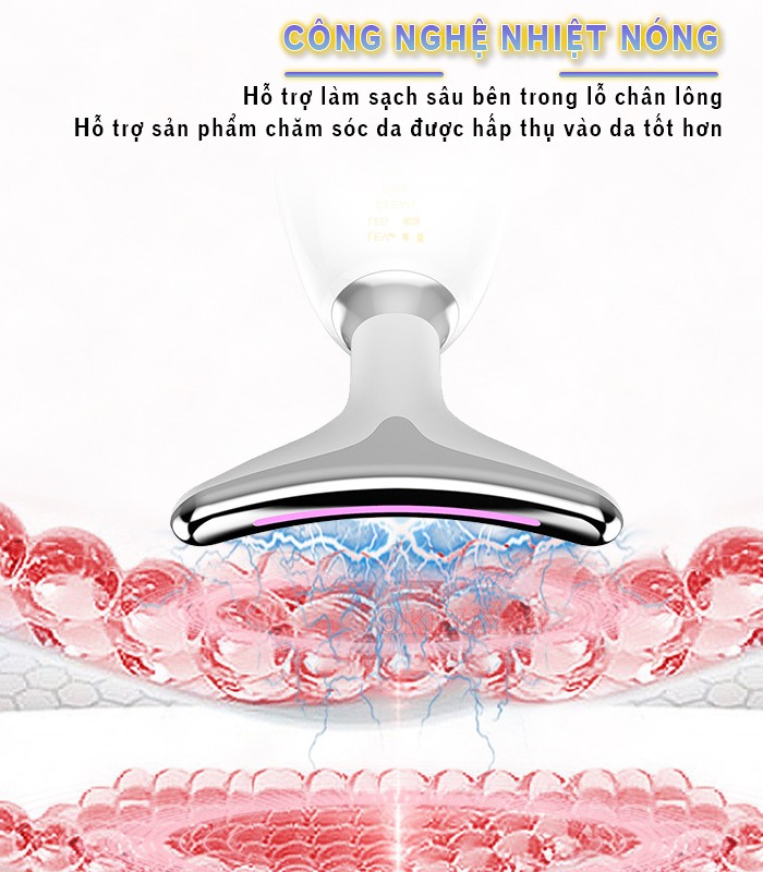 Máy massage nâng cơ trẻ hóa da mặt công nghệ nhiệt nóng Nikio NK-126